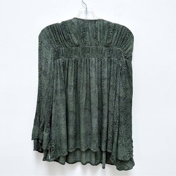 Anthropologie Snake Print Peasant Blouse - Picture 6 of 8